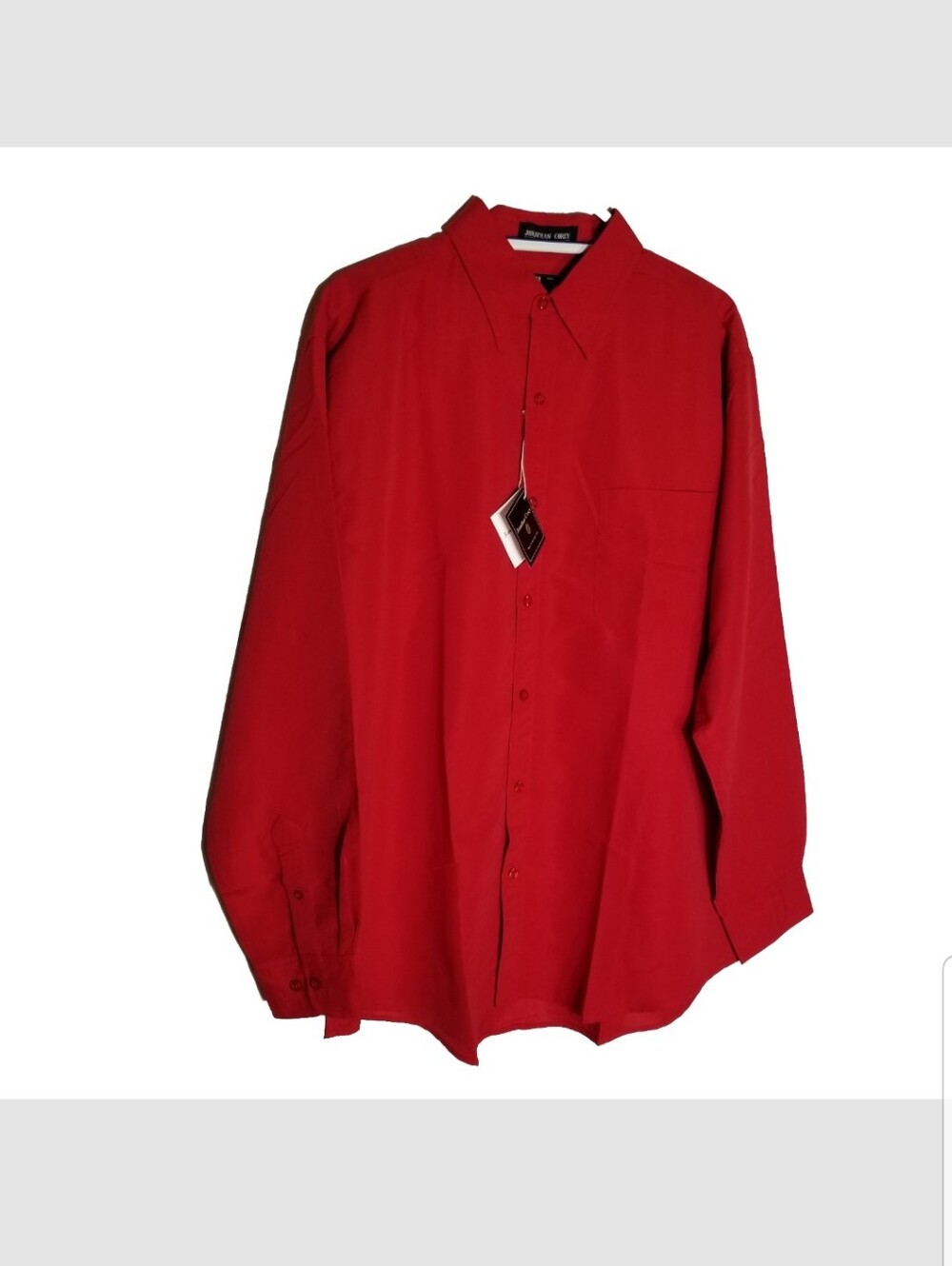 Jonathan Corey Shirt Men's Large 16-16.5 Button Red Long Sleeve Microfiber New